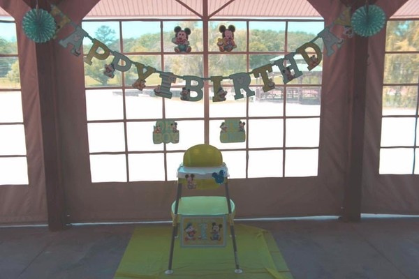 Babies First Birthday Decor in the Pavilion