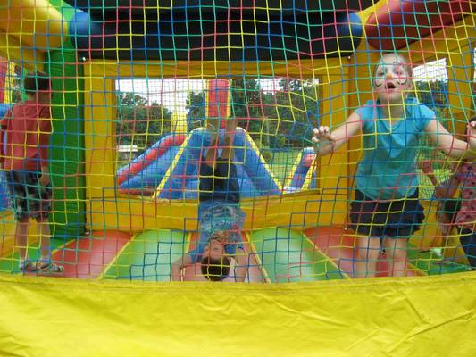 Enjoying our fields, perfect for inflatables!