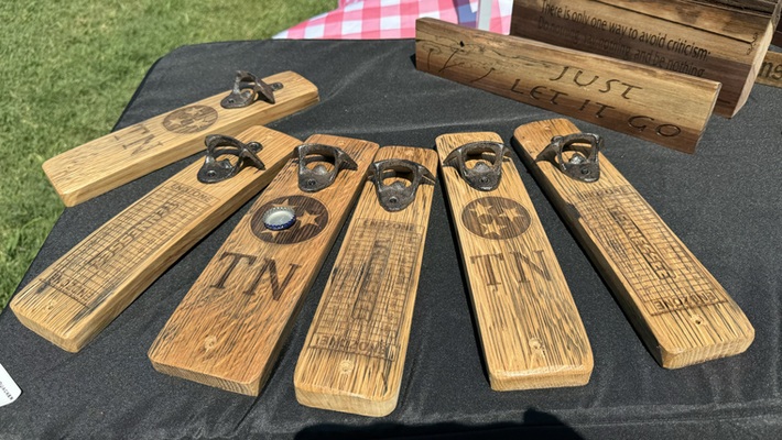 Barrel staves bottle openers with magnet