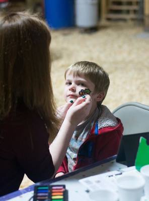 Facepainting in the barn!